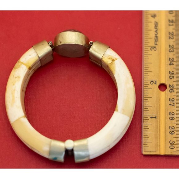 8 inch, Vintage Medieval Viking Hinged Bangle - F44 - Picture 4 of 4